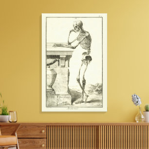 Vintage Skeleton, Human Anatomy by Denis Diderot Canvas Print