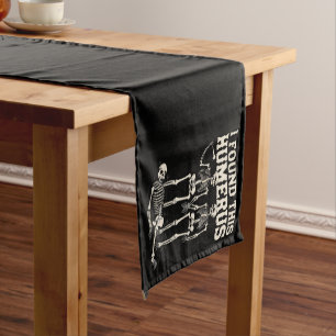 Vintage Skeleton Humerus Halloween Party Humour Short Table Runner