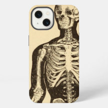 Vintage skeleton illustration aged whimsical flat