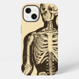 Vintage skeleton illustration aged whimsical flat iPhone 13 case