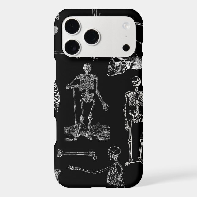 Vintage Skeleton Illustration Phone Case (Back)