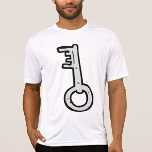 Vintage Skeleton Key Hand-Drawn Silver Antique T-Shirt