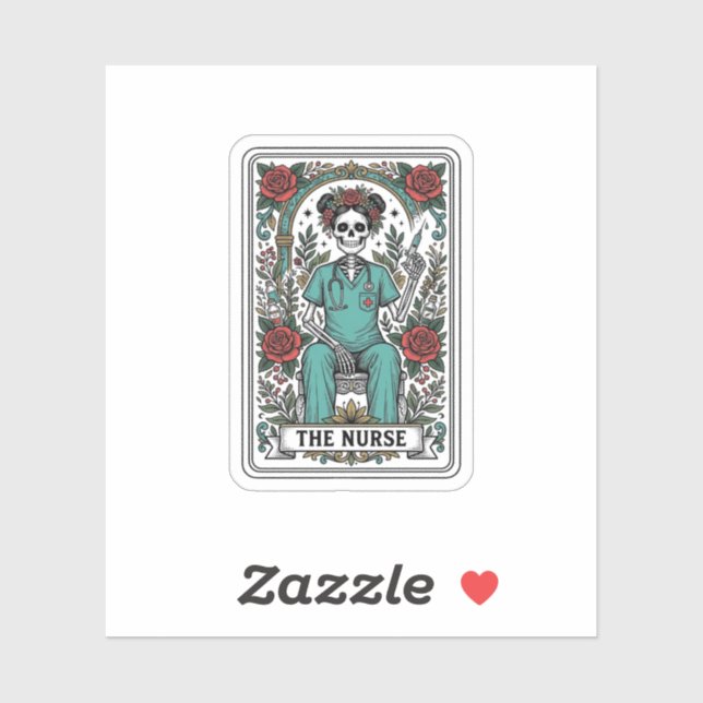 Vintage Skeleton Nurse Tarot Card Shirt Design_1 (Sheet)