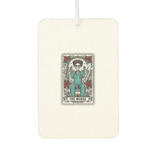 Vintage Skeleton Nurse Tarot Card Shirt Design_1 Car Air Freshener