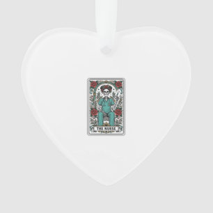 Vintage Skeleton Nurse Tarot Card Shirt Design_1 Ornament