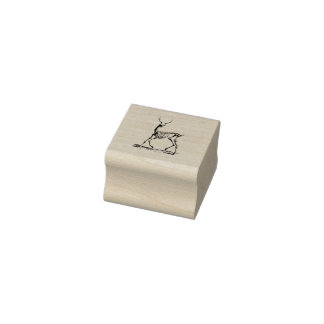 Vintage skeleton stamp, gothic deer antler rubber stamp