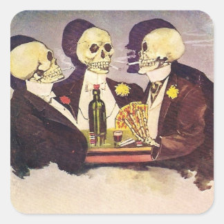 Vintage Skeletons Square Sticker