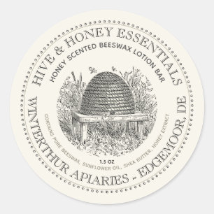 Vintage Skep Hive Products Apiary Label