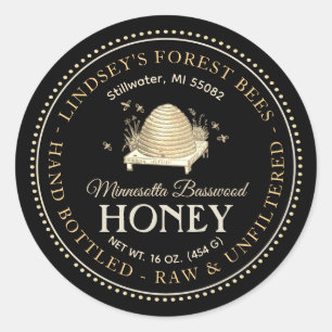 Vintage Skep Honey Label Hand Bottled Raw
