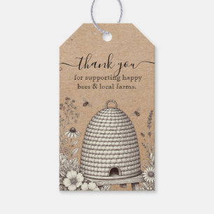 Vintage skep kraft BeeKeeper Honey Apairist  Gift Tags