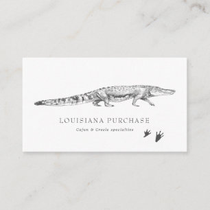 Vintage Sketch Alligator Business Card
