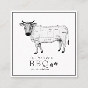 Vintage Sketch Butcher Cow Business Card