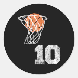 Vintage Sketll Jersey Number 10 Player Number Classic Round Sticker