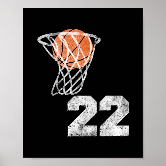 Vintage Sketll Jersey Number 22 Player Number  Poster (Front)