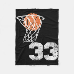 Vintage Sketll Jersey Number 33 Player Number  Fleece Blanket