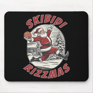 Vintage Sketll Skibidi Rizz Christmas Santa Dunk H Mouse Pad