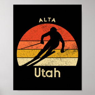 Vintage Ski Alta Utah Mountain Poster
