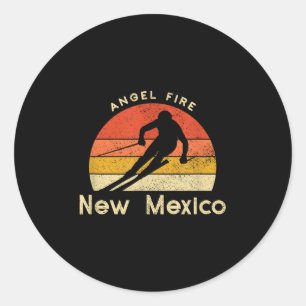 Vintage Ski Angel Fire New Mexico Mountain  Classic Round Sticker