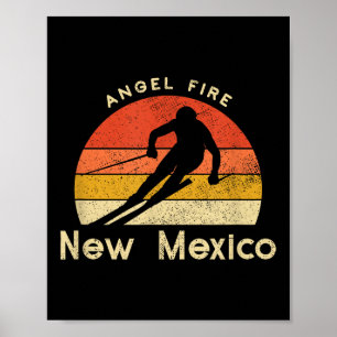 Vintage Ski Angel Fire New Mexico Mountain  Poster