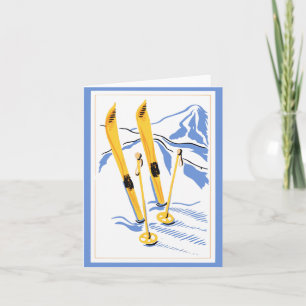 Vintage Ski Art Card