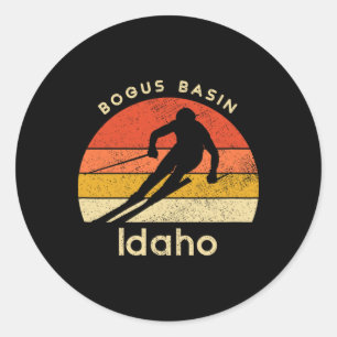 Vintage Ski Bogus Sin Idaho Mountain Classic Round Sticker