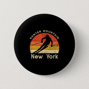 Vintage Ski Hunter Mountain New York Mountain 6 Cm Round Badge