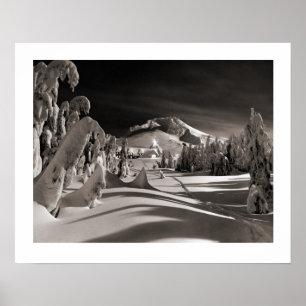 Vintage ski  image, Towards the winter village Poster