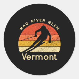 Vintage Ski Mad River Glen Vermont Mountain  Classic Round Sticker