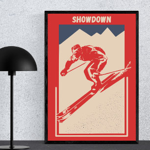 Vintage Ski Montana Resort Showdown Mountain Poster