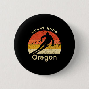 Vintage Ski Mount Hood Oregon Mountain  6 Cm Round Badge