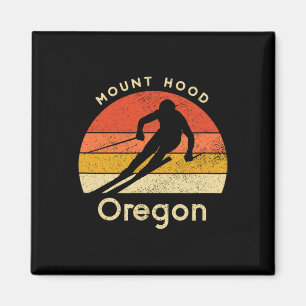 Vintage Ski Mount Hood Oregon Mountain Magnet