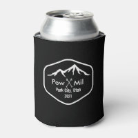 Vintage Ski Mountain Custom Text Both Sides Black
