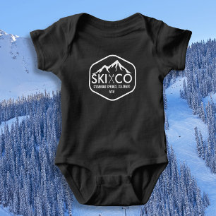 Vintage Ski Mountain Steamboat Springs Colorado Baby Bodysuit