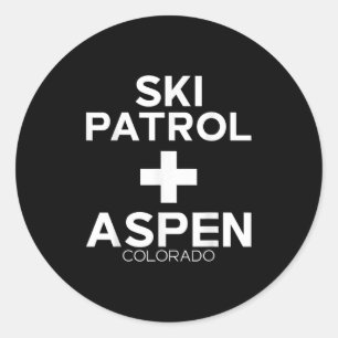 Vintage Ski Patrol Aspen T Shirt Snowboarding Skii Classic Round Sticker