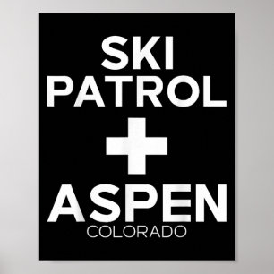 Vintage Ski Patrol Aspen T Shirt Snowboarding Skii Poster