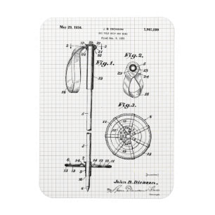 Vintage Ski Pole Patent Magnet