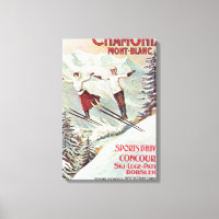 Vintage Ski Poster, Chamonix Mont Blanc