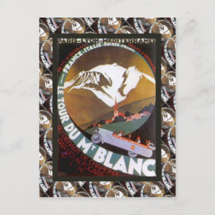 Vintage Ski Poster, France, Tour de Mt Blanc Postcard