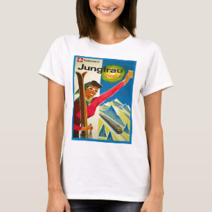 Vintage ski poster, Jungfrau region, Switzerland T-Shirt