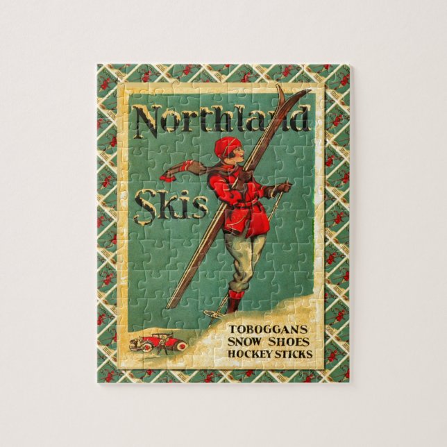Vintage Ski Poster,  Northland Skis Jigsaw Puzzle (Vertical)