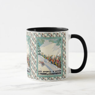 Vintage Ski poster, Saint Pierre en Chartreuse Mug