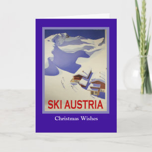 Vintage Ski Poster, Ski Austria Holiday Card