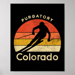 Vintage Ski Purgatory Colorado Mountain Poster