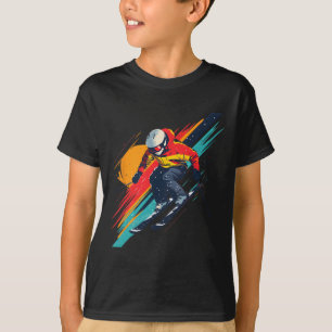 Vintage Ski Racer Design - Retro, Vibrant Skiing A T-Shirt