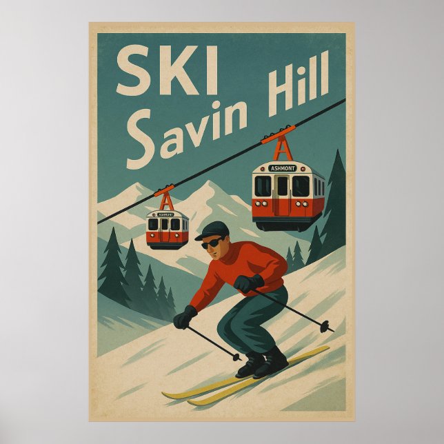 Vintage Ski Savin Hill  Poster (Front)