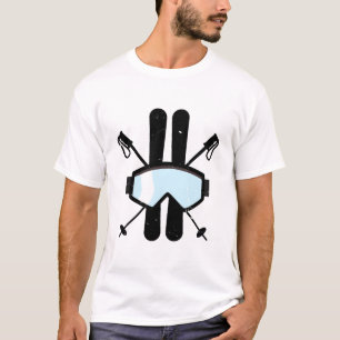 Vintage Ski Skiing Mountains Skier Winter Sports T-Shirt