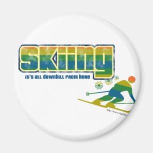 Vintage Ski Style Magnet