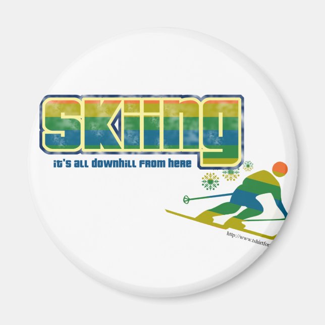 Vintage Ski Style Magnet (Front)