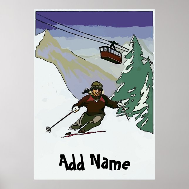 Vintage Ski Travel Poster (Front)