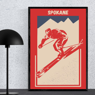 Vintage Ski Washington Resort Mount Spokane Poster